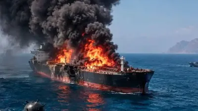 IRGC: Kapal Tanker Keempat Terbakar di Selat Hormuz, AS Bantah